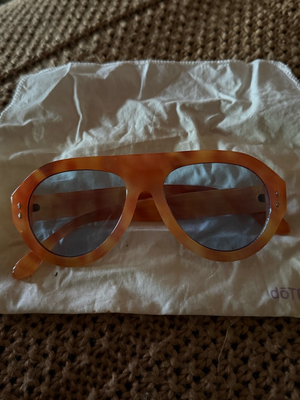 Free People Amber Tortoiseshell Oversized Aviator Sunglasses